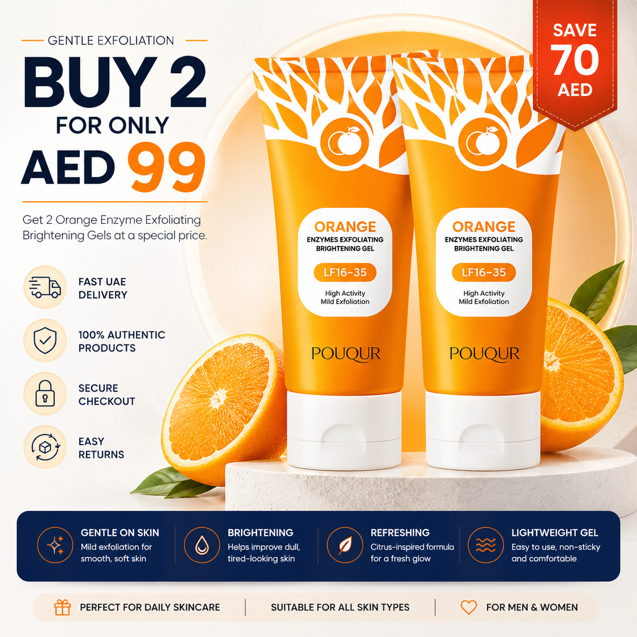 Buy 2 Orange Enzyme Brightening Gels | Bundle Offer UAE