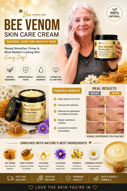 Premium Bee Venom Skin Treatment Cream for Acne, Dark Spots & Skin Repair | UAE